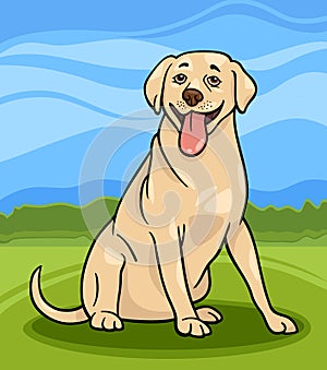 Labrador retriever dog cartoon illustration