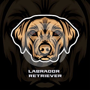 Labrador Retriever Dog Face Vector Stock Illustration, Dog Mascot Logo, Dog Face Logo vector