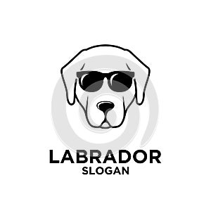 Labrador Retriever dog head face head line logo icon design