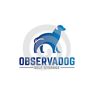 Labrador Retriever Dog Silhouette Logo Design Template