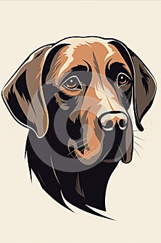 Labrador Retriever Head Logo in Illustration Style