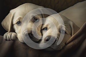 Labrador retriever puppies. Generative AI