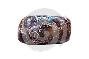 Labradorite mineral stone on white background