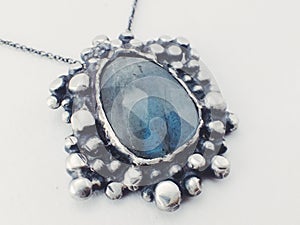 Labradorite pendant on a chain