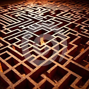 Labryinth maze structure, top down view