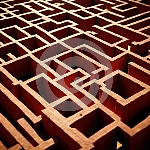 Labryinth maze structure, top down view