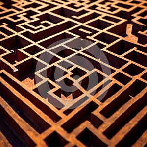 Labryinth maze structure, top down view