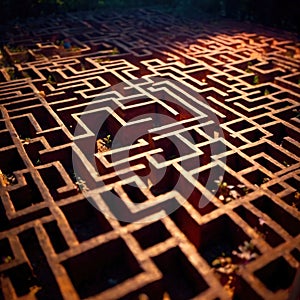 Labryinth maze structure, top down view