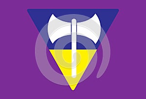 Labrys Lesbian Pride flag symbol icon. LGBTQ symbol. Peace to Ukraine. Flag. Illustration