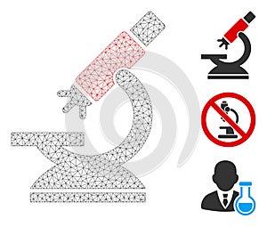 Labs Microscope Polygonal Frame Vector Mesh Illustration