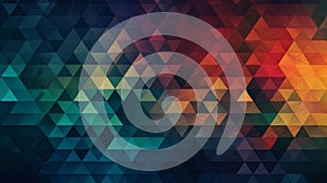 Labstract mosaic background of gradient triangles. Generative AI