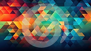 Labstract mosaic background of gradient triangles. Generative AI