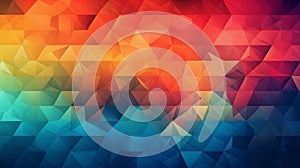 Labstract mosaic background of gradient triangles. Generative AI