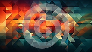 Labstract mosaic background of gradient triangles. Generative AI