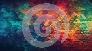 Labstract mosaic background of gradient triangles. Generative AI