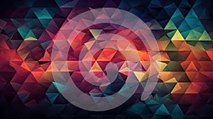 Labstract mosaic background of gradient triangles. Generative AI