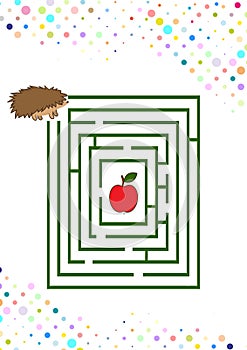 Labyrinth with an animal. Developing children's game.