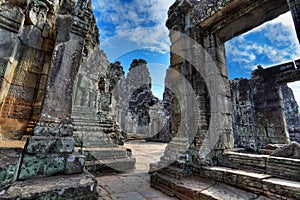 Labyrinth of bayon temple - Cambodia (HDR)