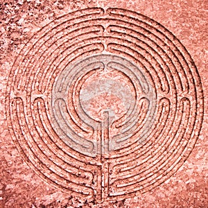 Labyrinth carved on stone
