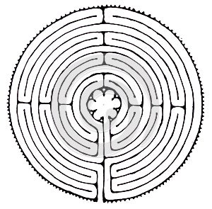 Labyrinth of Chartres eleven-turn. Classic labyrinth