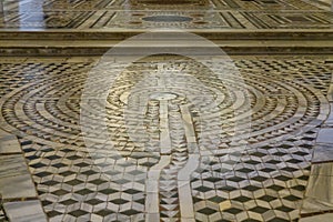 Labyrinth on floor of basilica of San Vitale in Ravenna