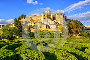 Labyrinth garden and castle Grignan, Drome, France