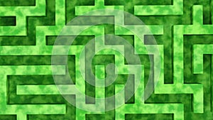 Labyrinth garden with green bushes, maze park puzzle, abstract geometric shapes