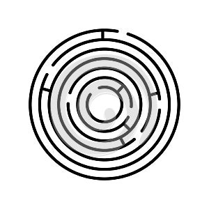 Labyrinth icon. Maze and intricacy, confuse symbol. Flat design. Stock - Vector illustration