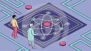 Labyrinth maze design, puzzle and challenge, abstract pattern vector design Generative AI