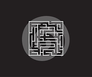 Labyrinth, maze, square, strategy icon. Vector illustration