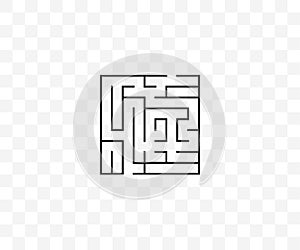 Labyrinth, maze, strategy icon on transparent background. Vector illustration.