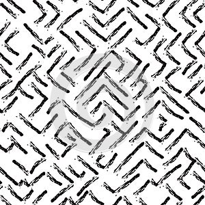 LABYRINTH PAINTED BRUSH ART. SEAMLESS VECTOR PATTERN