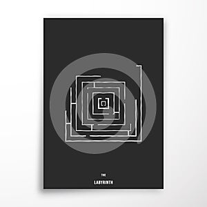 Labyrinth poster abstract geometric design