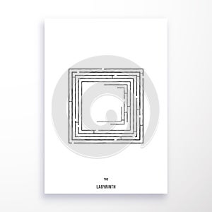Labyrinth poster abstract geometric design
