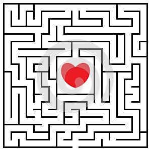 Labyrinth with red heart