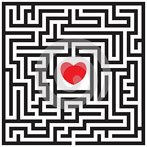 Labyrinth with red heart