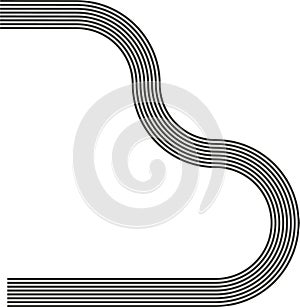 Labyrinth rounded waves abstract