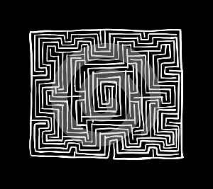 Labyrinth square, sketch for your design