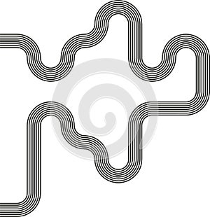 Labyrinth zigzag rounded waves