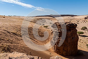 Labyrithe of rock formation called d`Oyo in Ennedi Plateau on Sahara dessert, Chad, Africa.