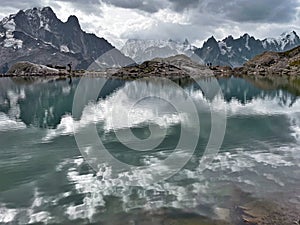 Lac Blanc Adventure: Mountain Trail in Grand Balcon, Chamonix, France photo