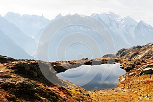 Lac de Cheserys lake in France Alps