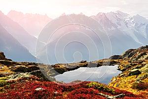 Lac de Cheserys lake in France Alps