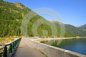 Lac de l`Oule dam in French Pyrenees.