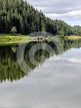 Lac des Thaillere, reflections, Switzerland