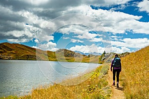 Lac Noir (Black lake) on Alpe d\'Huez lake trail, France