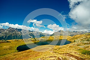 Lac Noir Black lake on Alpe d`Huez lake trail photo