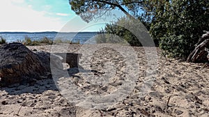 Lacanau sandy beach lake in gironde france