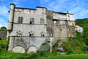 Lacaze Castle on the banks of the Gijou River