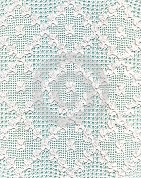 Vintage white lace on light blue background